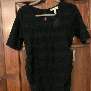 Maternity black texture top